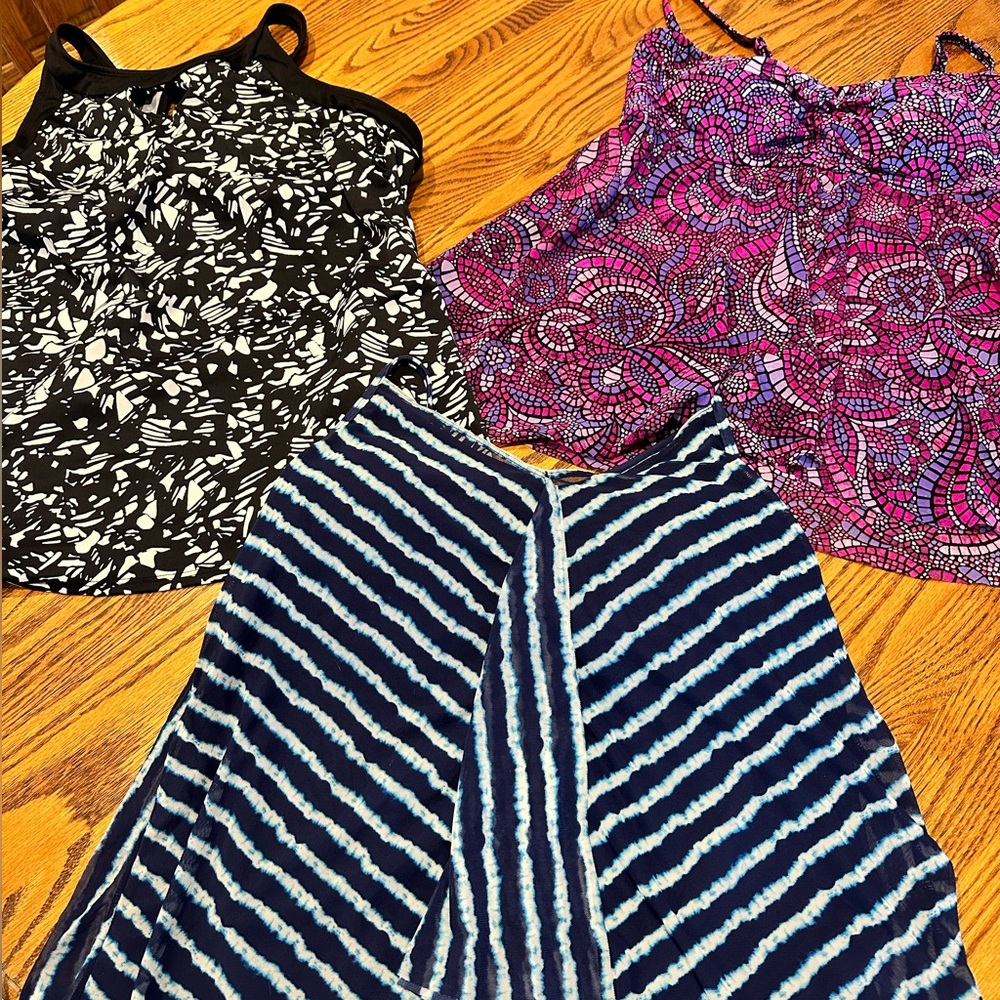 Lot of 3 swimming suit tops.  All size 14.  In great shape.